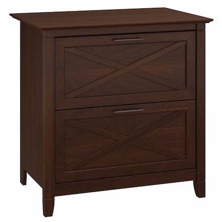 Bush Furniture Key West 2 Drawer Lateral File Cabinet in Bing Cherry KWF130BC-03